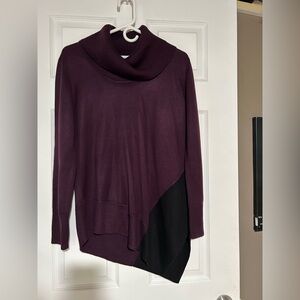 Calvin Klein Deep Purple and Black Turtleneck Sweater